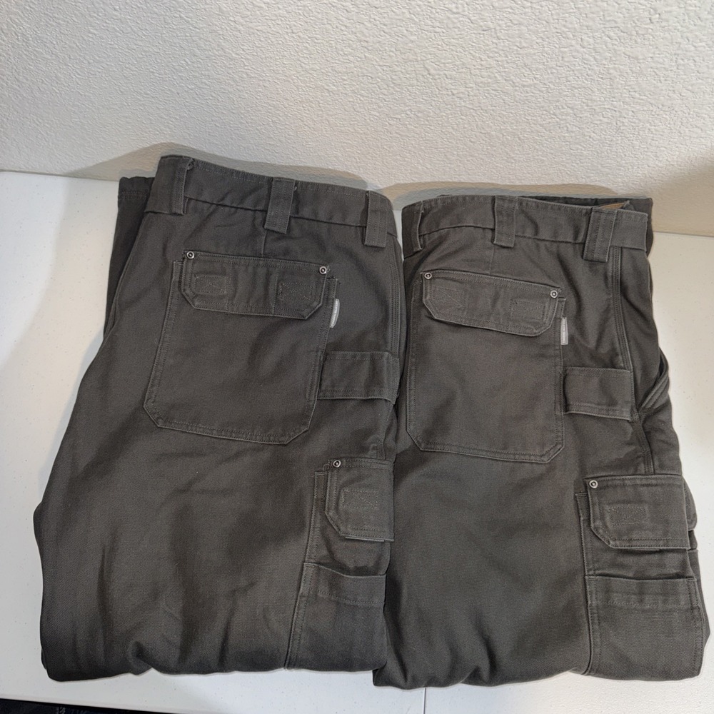 Duluth Trading Co Cargo Pants Mens 44x32  Fleece Lined 2 Pair Work Wear